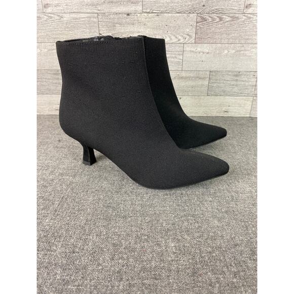 ANNE KLEIN Federica Women’s Pointed Toe Ankle Bootie Black Elegant Heels size 6 - Picture 1 of 8